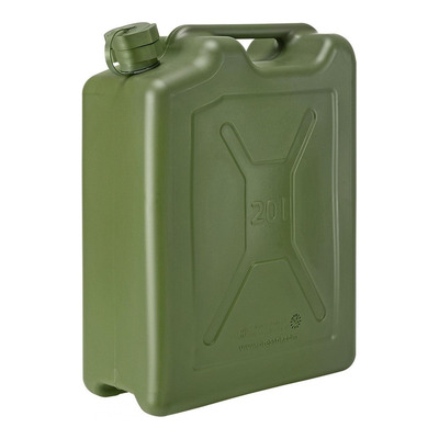 Jerrican d'essence vert armée Pressol Polyethylene type US avec bec flexible 20L