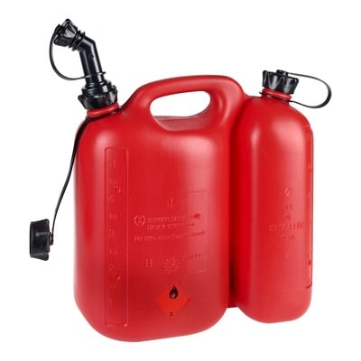 Jerrycan d’essence plastique Pressol rouge 5L + 3L avec bec verseur