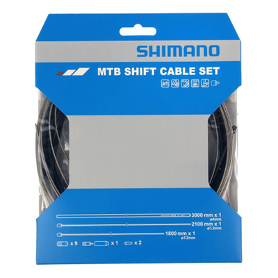 Kit Câbles Dérailleur Avant et Arrière VTT Shimano OT-SP41 Acier Inoxydable Noir