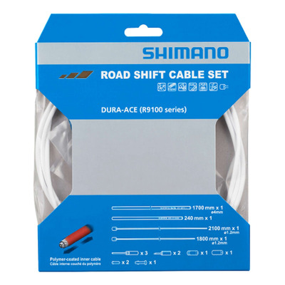 Kit câbles Dérailleur Complet Shimano Dura-Ace Polymère Blanc