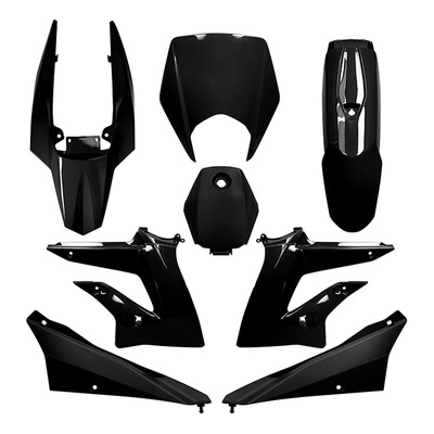 Kit carénage All Pro noir 8 pièces Derbi Senda Racing/X-Treme 11-17