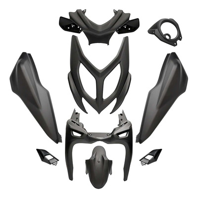 Kit carénage All Pro noir mat 9 pièces Aerox/Nitro 13-