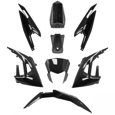 Kit carénages noir brillant 8 pièces pour Gilera 50 SMT / Aprilia 50 SX 18-