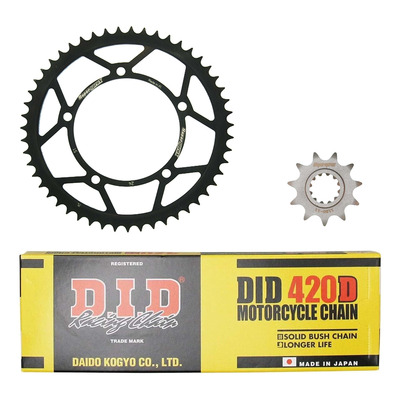 Kit chaîne DID acier Aprilia MX 50 SM 03-05