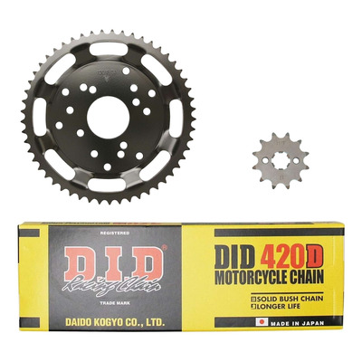 Kit chaîne DID acier Derbi 50 GPR 01-03