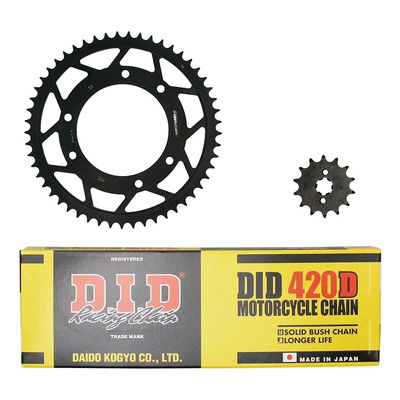 Kit chaîne DID acier Derbi 50 SM DRD 02-05