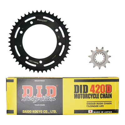 Kit chaîne DID acier Malaguti 50 XSM 03-