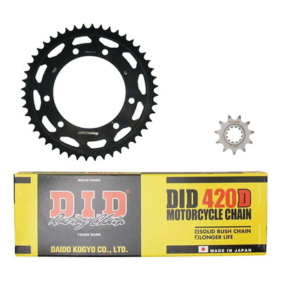 Kit chaîne DID acier Malaguti 50 XTM 03-