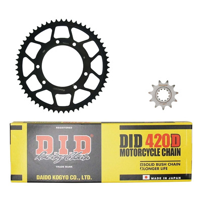 Kit chaîne DID acier MBK 50 X Limit / SM 07-