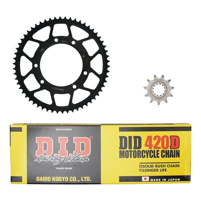 Kit chaîne DID acier MBK 50 X Limit / SM 70K1A 03-06