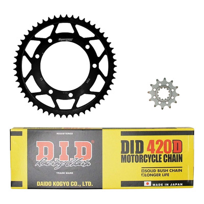 Kit chaîne DID acier Peugeot 50 XP6 / SM 02-03