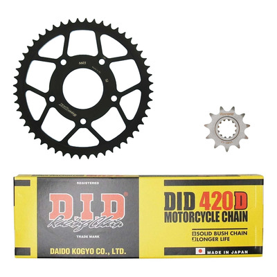 Kit chaîne DID acier Peugeot 50 XP7 Top Road Roues bâtons 14-