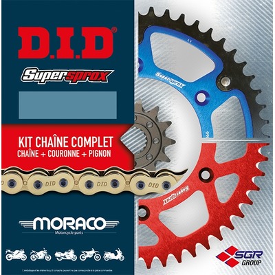Kit chaîne DID qualité standard attache rapide pour Honda 125 CRM 90-94