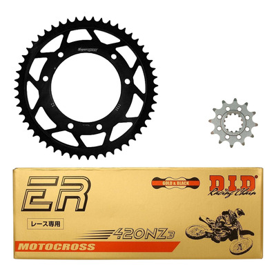 Kit chaîne DID type TT attache rapide pour XPS Enduro /Track 50 (Cour.6trous.diam.8.5) 05-10