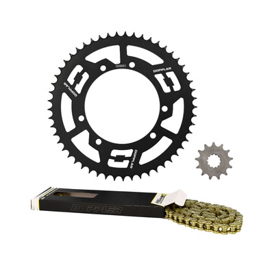 Kit chaîne Doppler 13x53 pas 428 Sherco Enduro / SM acier noir 138 Maillons