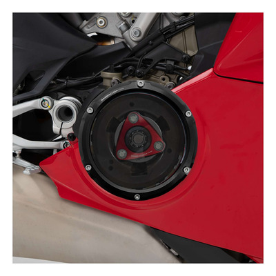 Kit couvercle de carter d’embrayage Barracuda noir/transparent Ducati Panigale V4 18-24