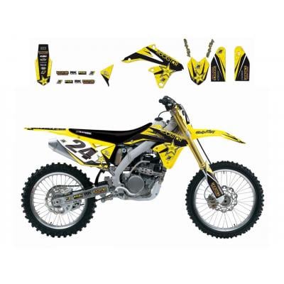 Kit déco BlackBird - Réplica Rockstar Energy - Suzuki RM 125/250cc 01-07 - jaune/Noir