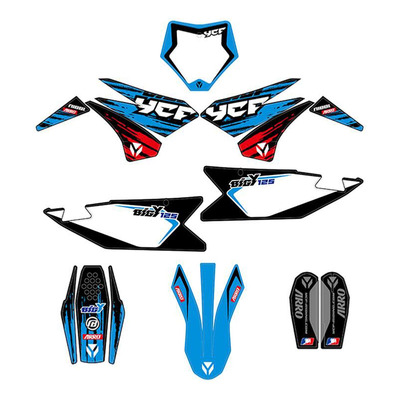 Kit déco bleu / rouge / blanc YCF Bigy 125 MX 2025