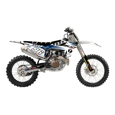 Kit Déco BUD RACING Checkers Blanc et Bleu pour Husqvarna 65 TC 17-24