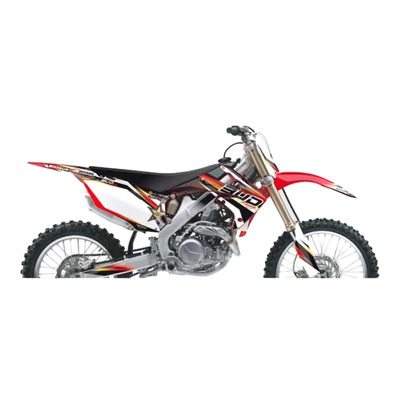 Kit Déco Complet BUD RACING Noir et Rouge avec Fonds de Plaques Noirs pour Honda 250 CRF 10-13
