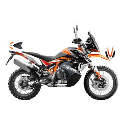 Kit déco complet Uniracing KTM Adventure 890 R Rally 2021 noir/orange