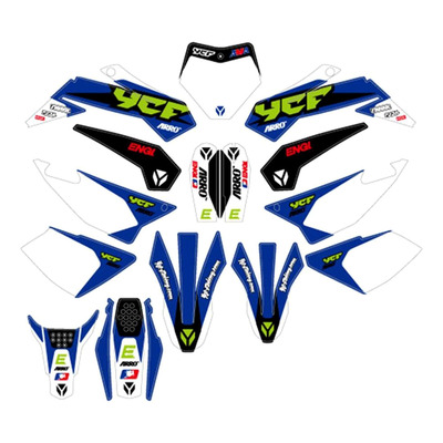 Kit Déco Complet YCF RACING 2022 Bleu pour LITE / START / PILOT / SM / FACTORY SP 07-25
