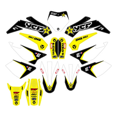 Kit Déco Complet YCF RACING 2022 Jaune/Noir pour LITE / START / PILOT / SM / FACTORY SP 07-25