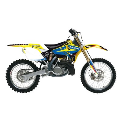 Kit déco et Housse BlackBird - Dream Graphic 4 - Suzuki RM 125/250cc 01-08 - Jaune/Bleu