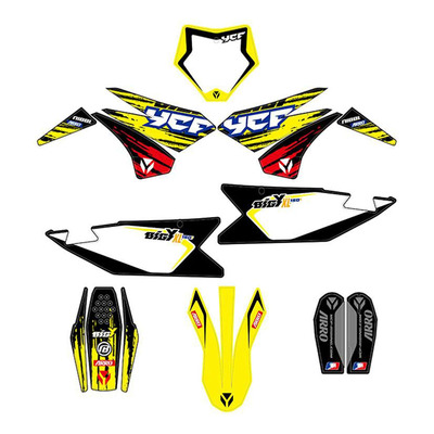 Kit déco jaune / noir / blanc YCF Bigy Factory F150 MX-E XL 2025