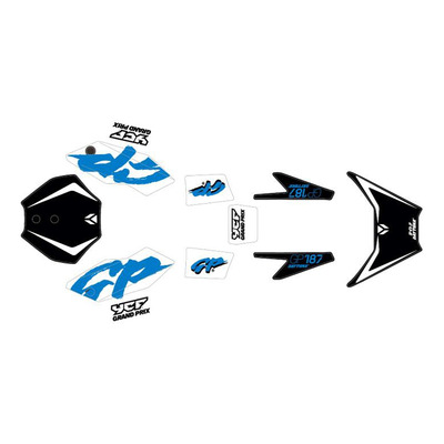 Kit déco noir / blanc / bleu YCF Mini GP 187 2025