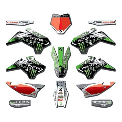 Kit déco YCF D'cor - Monster Energy Team - modèle Pilot 125/150cc 16-17