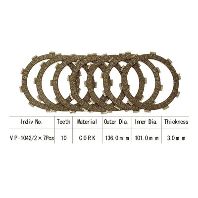 Kit disques d'embrayage garnis Kyoto Honda CBR 600 F 99-00
