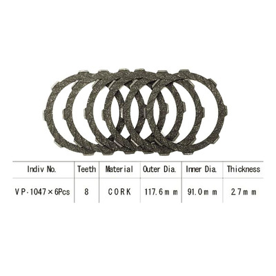 Kit disques d'embrayage garnis Kyoto Honda CR 125 R 79-80