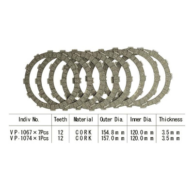 Kit disques d'embrayage garnis Kyoto Honda GL 1100 80-83