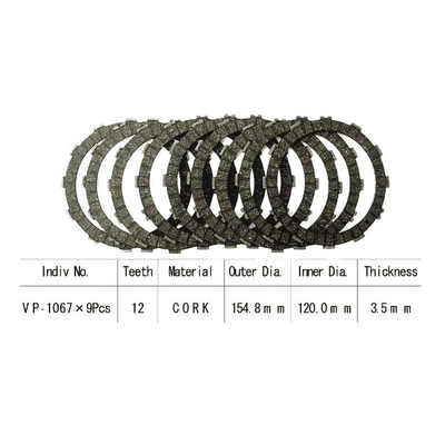 Kit disques d'embrayage garnis Kyoto Honda GL 1200 Gold Wind 84-87