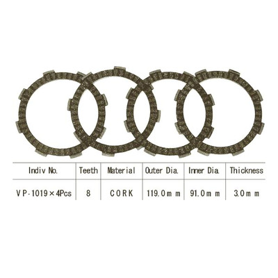 Kit disques d'embrayage garnis Kyoto Honda MTX 80 S/R 80-87