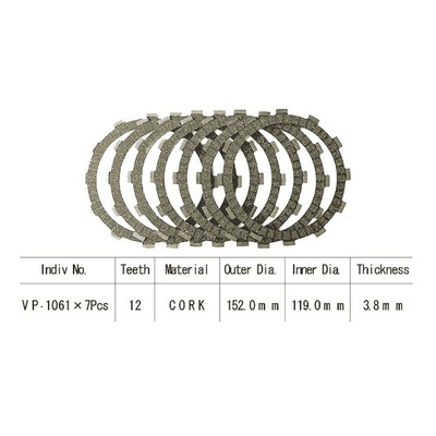 Kit disques d'embrayage garnis Kyoto Honda XRV 750 Africa Twin 90-02