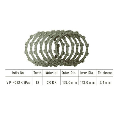 Kit disques d'embrayage garnis Kyoto Kawasaki Z 1300 80-83