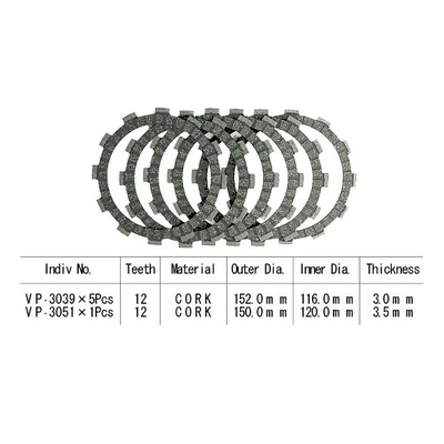 Kit disques d'embrayage garnis Kyoto Suzuki DR 600 R/S 85-91