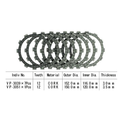 Kit disques d'embrayage garnis Kyoto Suzuki GSX-F 750 98-06