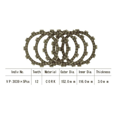 Kit disques d'embrayage garnis Kyoto Suzuki RM 250 83-86