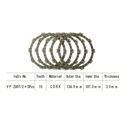 Kit disques d'embrayage garnis Kyoto Yamaha DT 125 MX 78-79