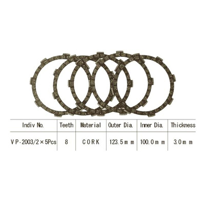 Kit disques d'embrayage garnis Kyoto Yamaha RS 125 DX 80-82