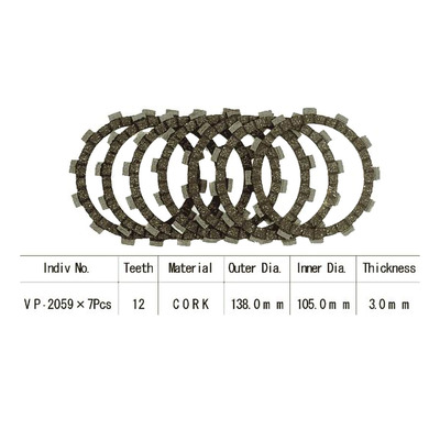 Kit disques d'embrayage garnis Kyoto Yamaha YZ 125 91-26