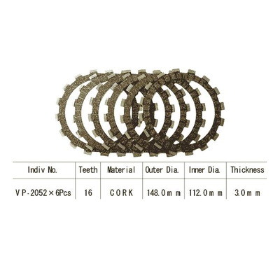 Kit disques d'embrayage garnis Kyoto Yamaha YZ 250 J/K/L 82-84