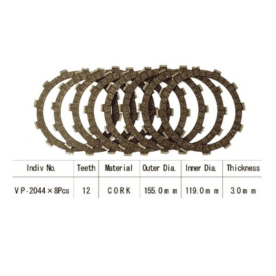 Kit disques d'embrayage garnis Kyoto Yamaha YZ 250 92-02