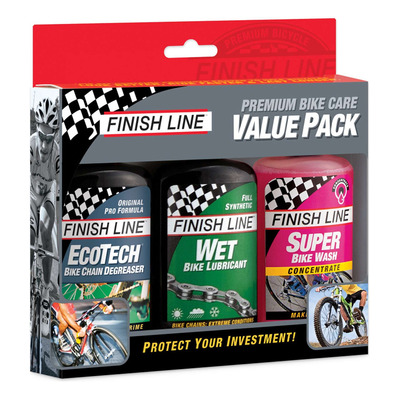 Kit entretien Finish Line Premium Bike Care Eco Tech Wet 3 x 120ml