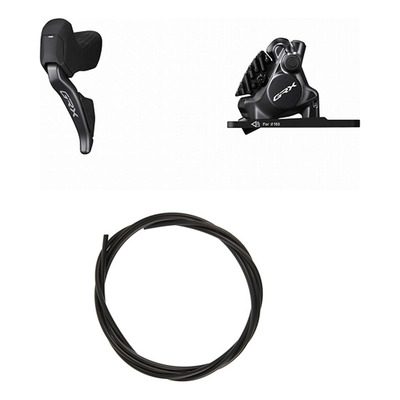 Kit Frein à Disque Hydraulique Shimano GRX Di2 BR-RX820 / ST-RX825 Levier Gauche Frein Avant Noir
