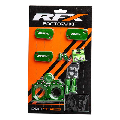 Kit Habillage de Pièces Anodisées RFX Factory en Aluminium Vert pour Kawasaki 450 KXF 2024