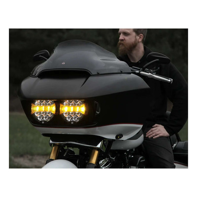 Kit optiques de phares et support Denali D14 Destroyer Harley Davidson Road Glide 16-20